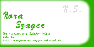 nora szager business card