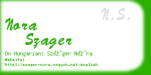 nora szager business card